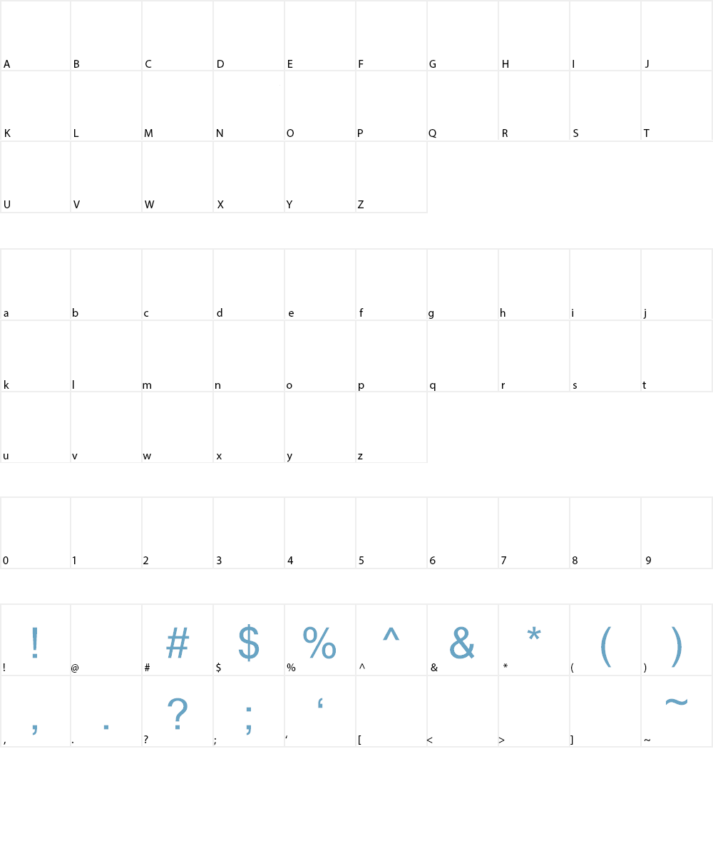 TABU Font Character
